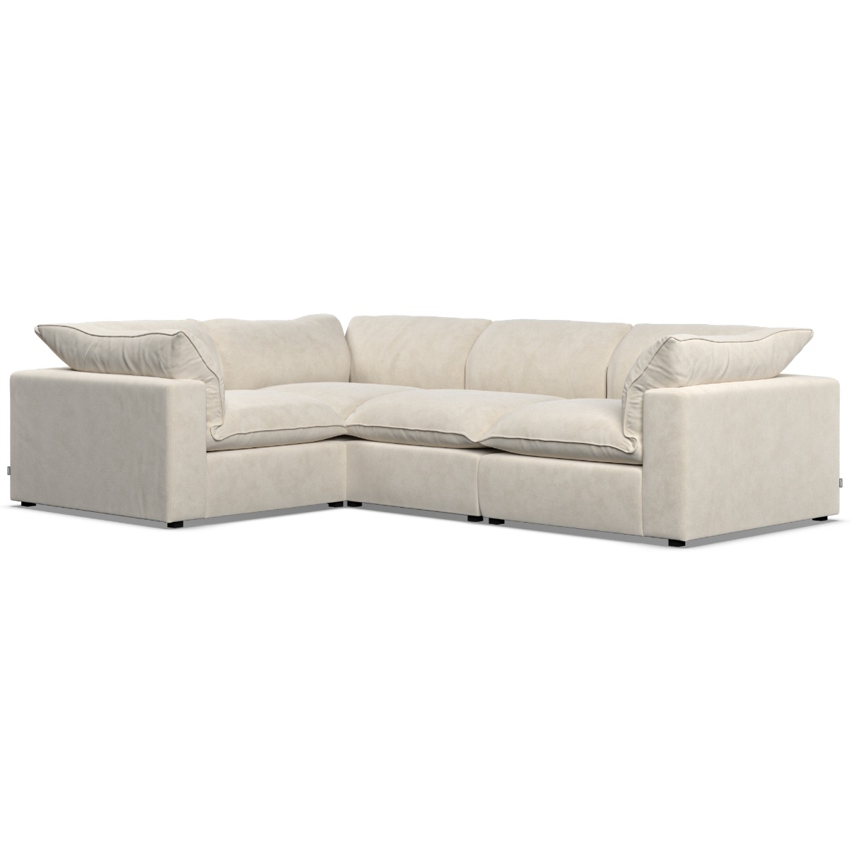 Corner Sofa - PUEBLA Fabric 3 Seater Right Hand Facing Cotton - Edgbaston Living