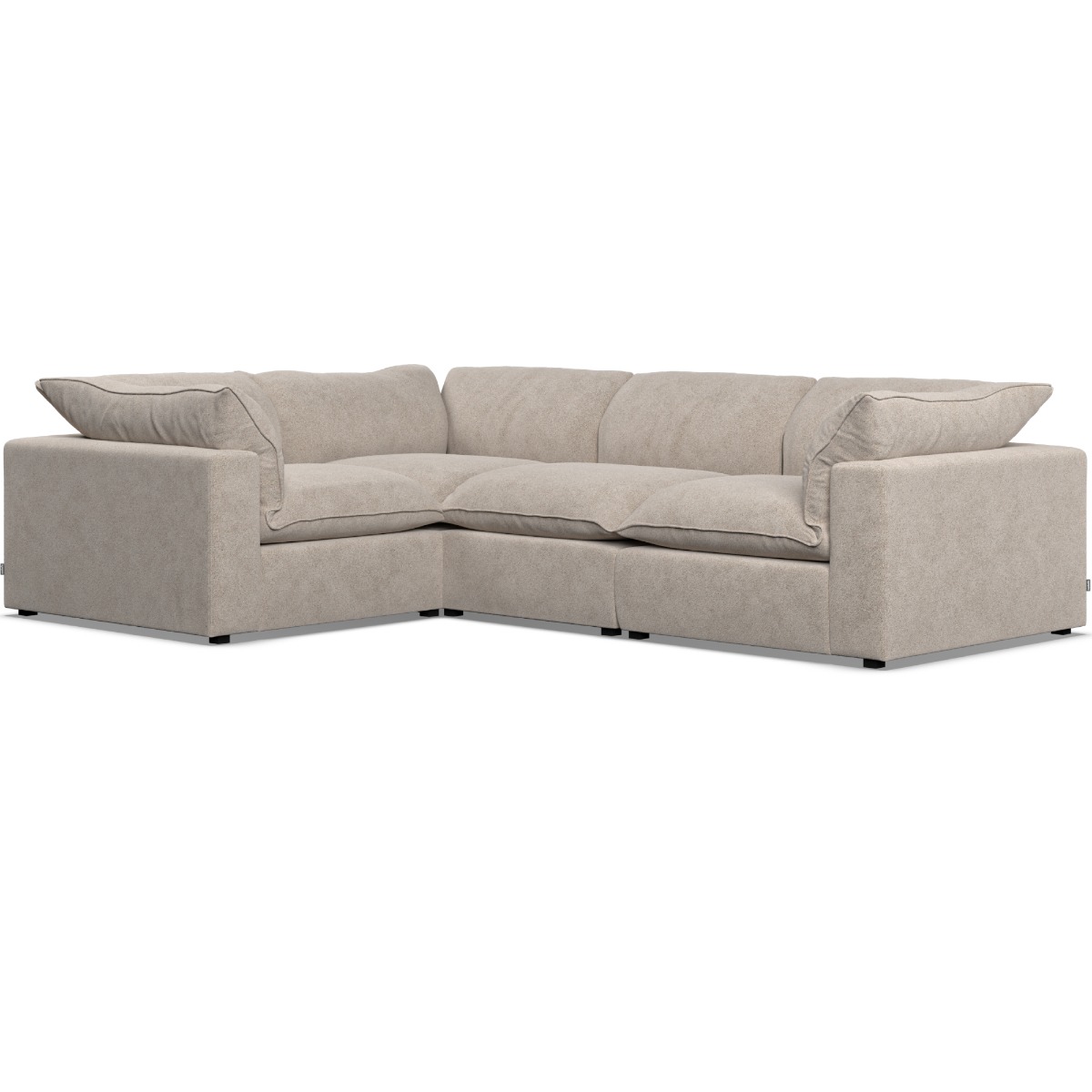 Corner Sofa - PUEBLA Fabric 3 Seater Right Hand Facing Fossil - Edgbaston Living
