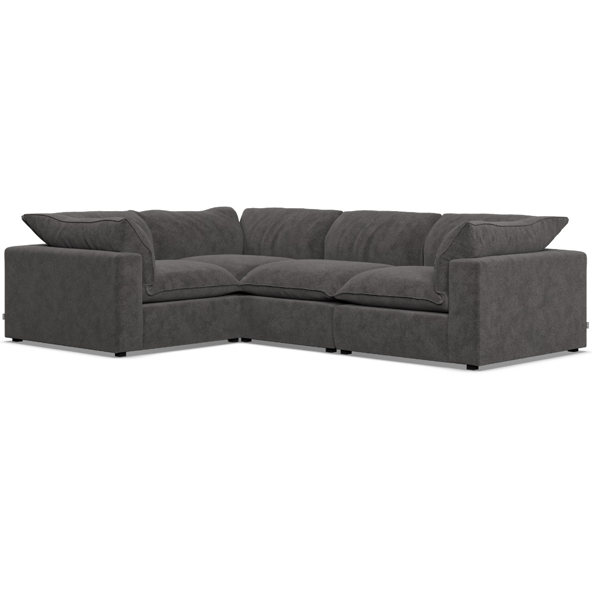 Corner Sofa - PUEBLA Fabric 3 Seater Right Hand Facing Slate - Edgbaston Living