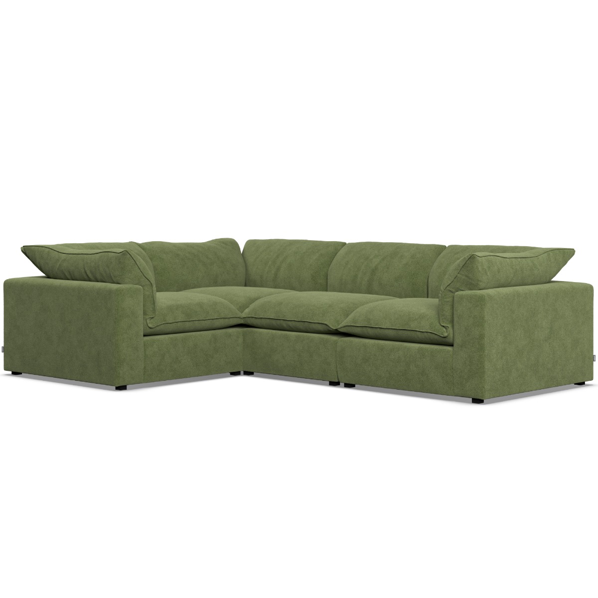 Corner Sofa - PUEBLA Fabric 3 Seater Right Hand Facing Verde - Edgbaston Living