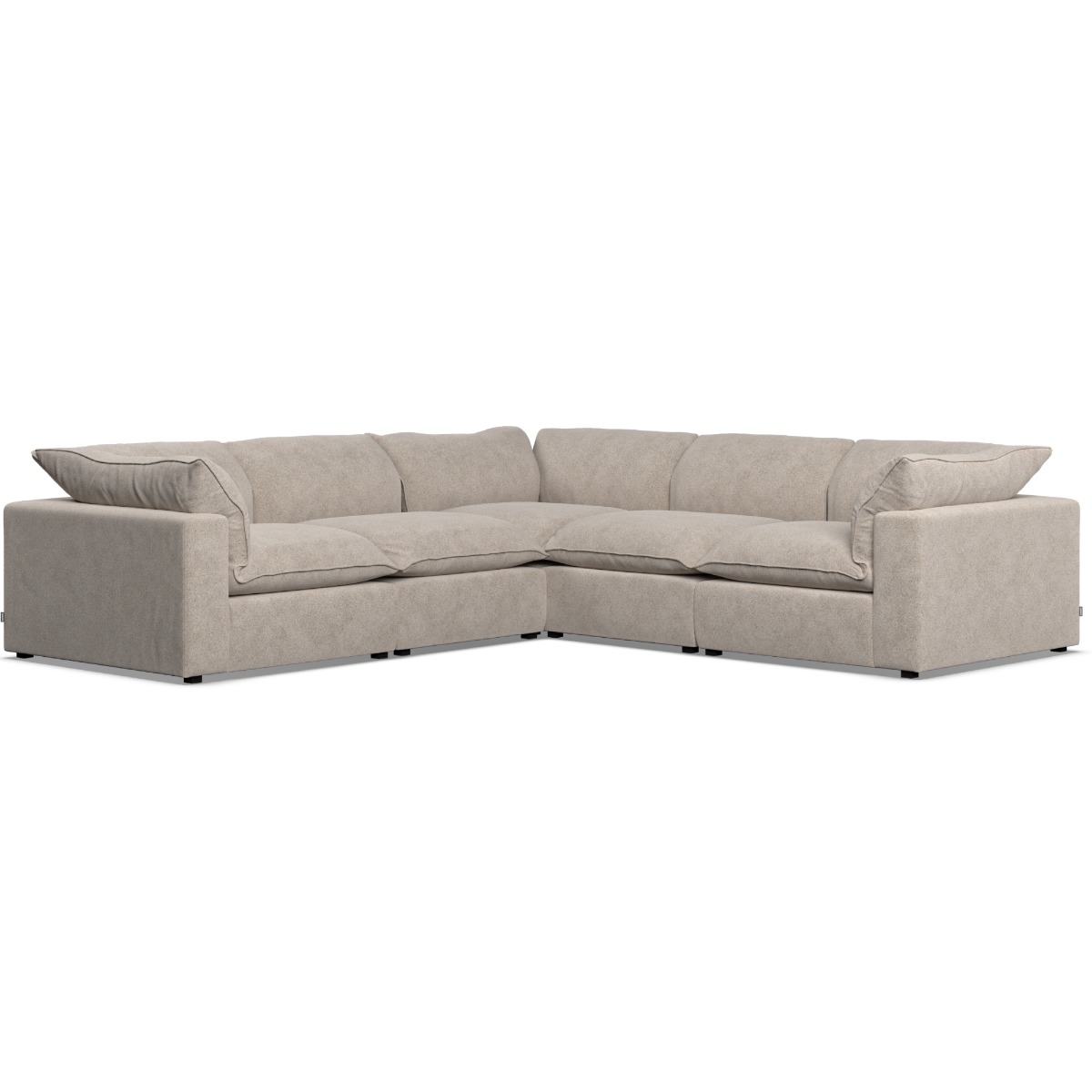 Corner Sofa - PUEBLA Fabric 4 Seater Right Hand Facing Fossil - Edgbaston Living