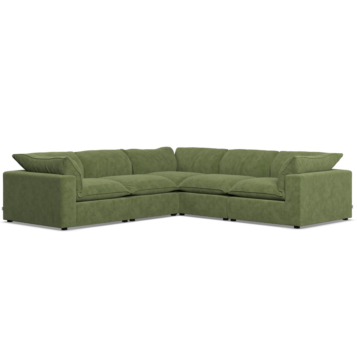 Corner Sofa - PUEBLA Fabric 4 Seater Right Hand Facing Verde - Edgbaston Living