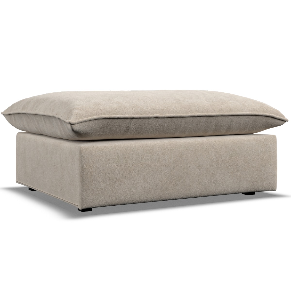 Footstool - PUEBLA Fabric Eggshell - Edgbaston Living