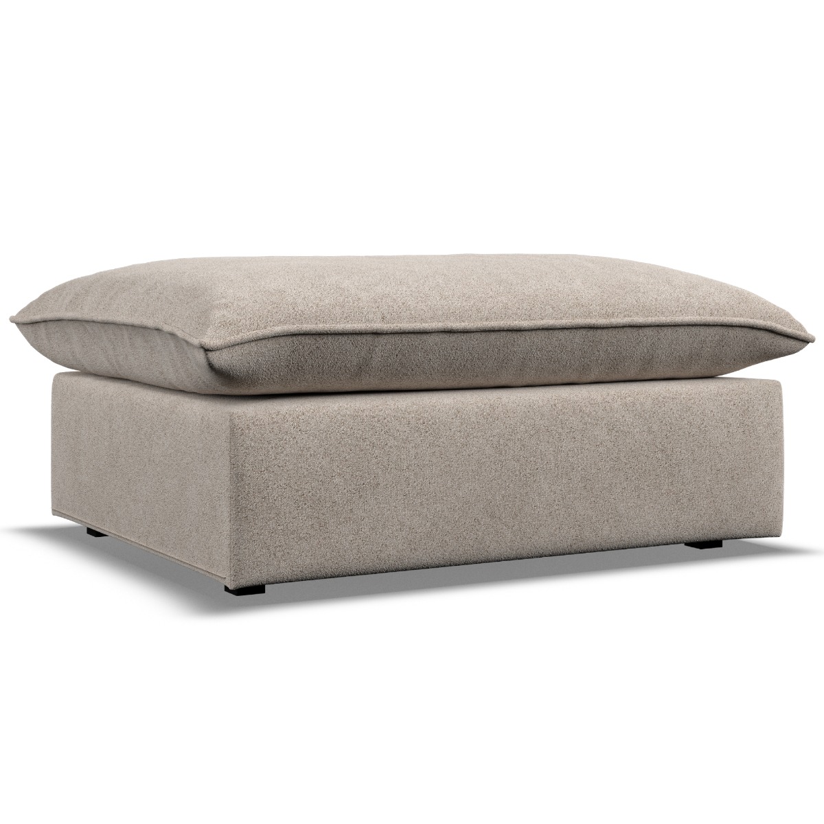 Footstool - PUEBLA Fabric Fossil - Edgbaston Living
