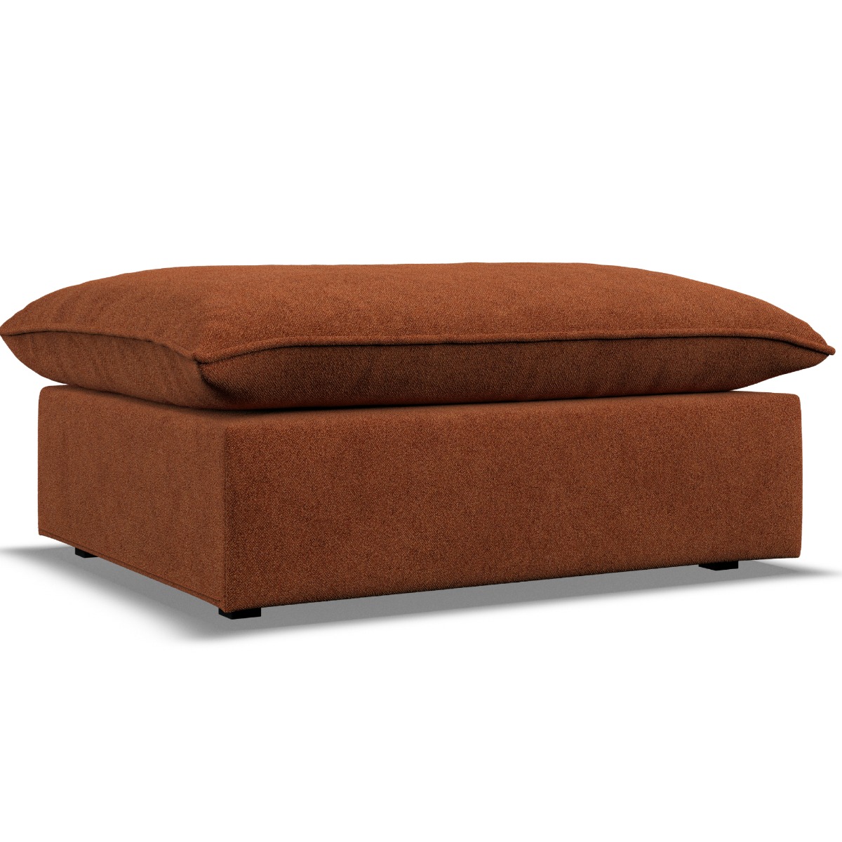 Footstool - PUEBLA Fabric Saffron - Edgbaston Living