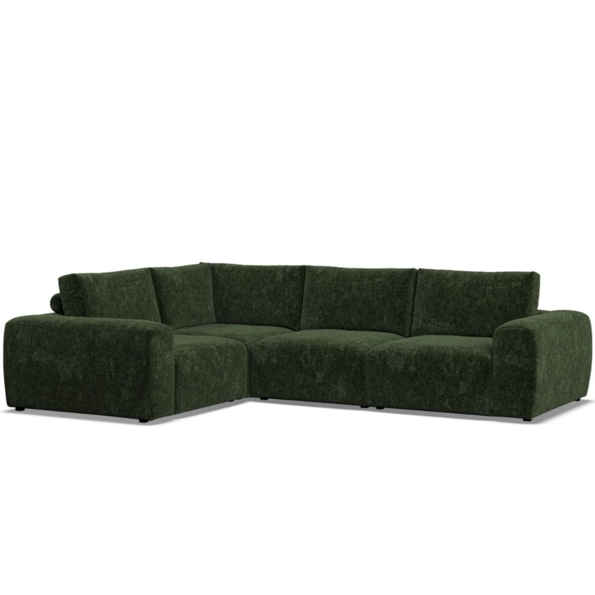 Corner Sofa - GRAZ Fabric 4 Seater Right Hand Facing - Bottle Green - Edgbaston Living