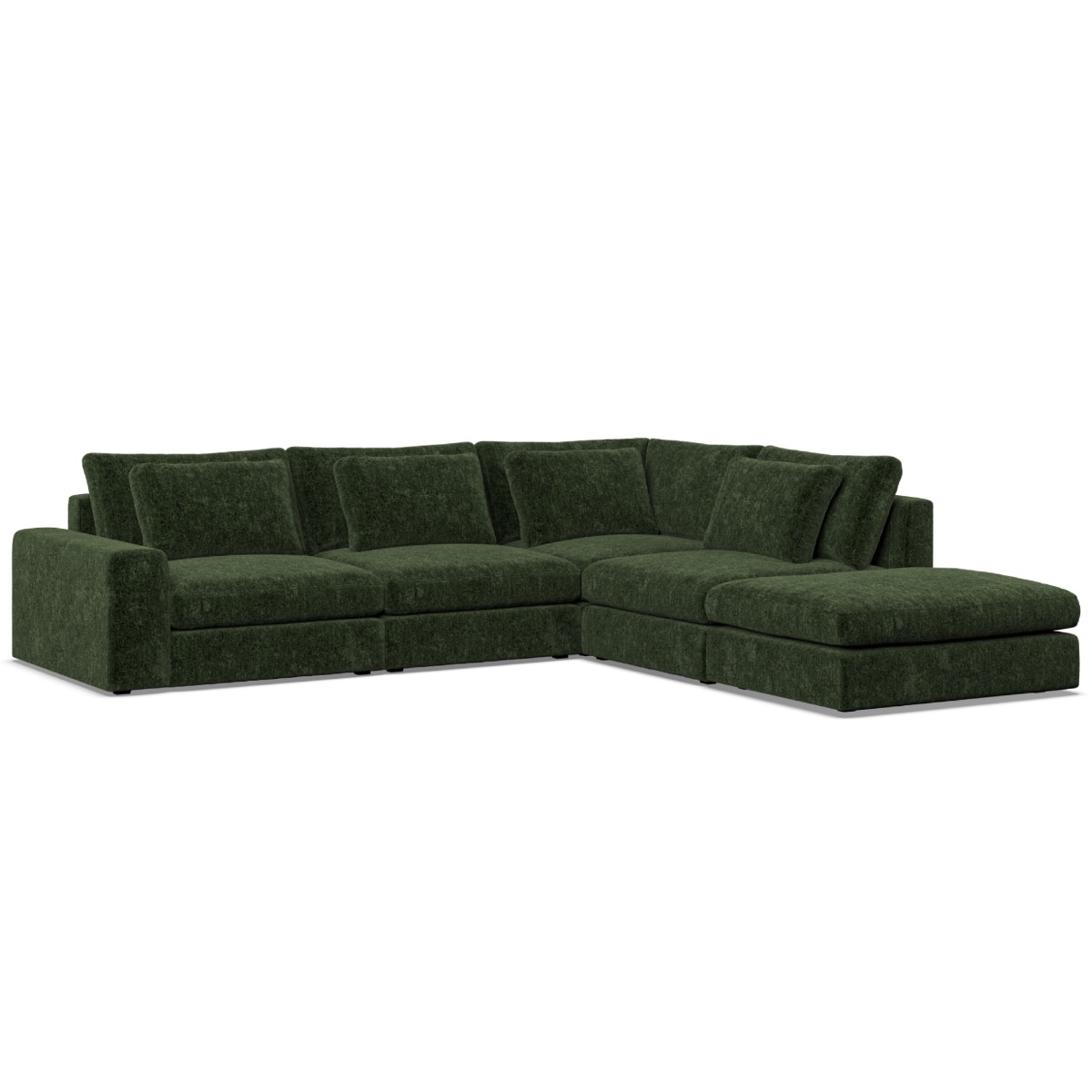 Corner Sofa - SOVA Fabric 4 Seater Left Hand Facing - Bottle Green - Edgbaston Living