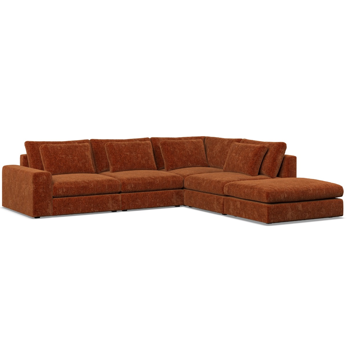Corner Sofa - SOVA Fabric 4 Seater Left Hand Facing - Deep Terra - Edgbaston Living