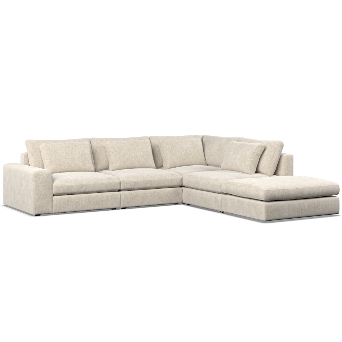 Corner Sofa - SOVA Fabric 4 Seater Left Hand Facing - Ivory - Edgbaston Living
