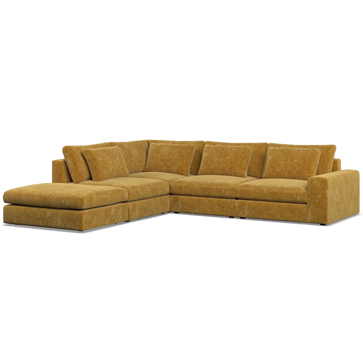 Corner Sofa - SOVA Fabric 4 Seater Right Hand Facing Sunny - Footstool End - Edgbaston Living