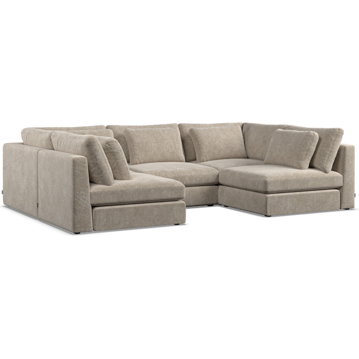 Corner Sofa - SOVA Fabric 5 Seater U Shaped Pearl - Open End - Edgbaston Living