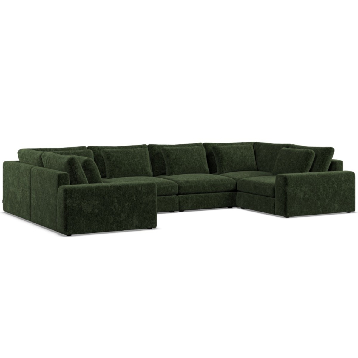 Corner Sofa - SOVA Fabric 6 Seater U Shaped - Bottle Green - Edgbaston Living