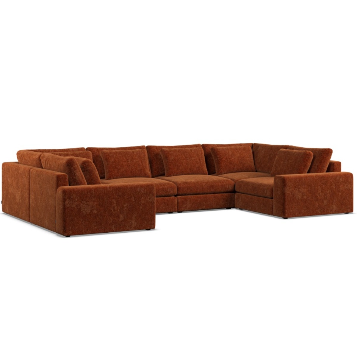 Corner Sofa - SOVA Fabric 6 Seater U Shaped - Deep Terra - Edgbaston Living