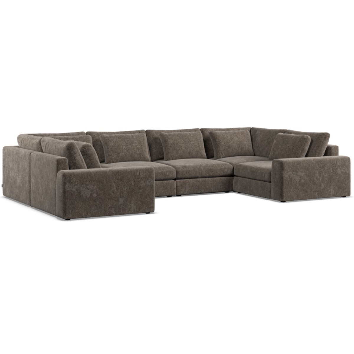 Corner Sofa - SOVA Fabric 6 Seater U Shaped - Mocca - Edgbaston Living