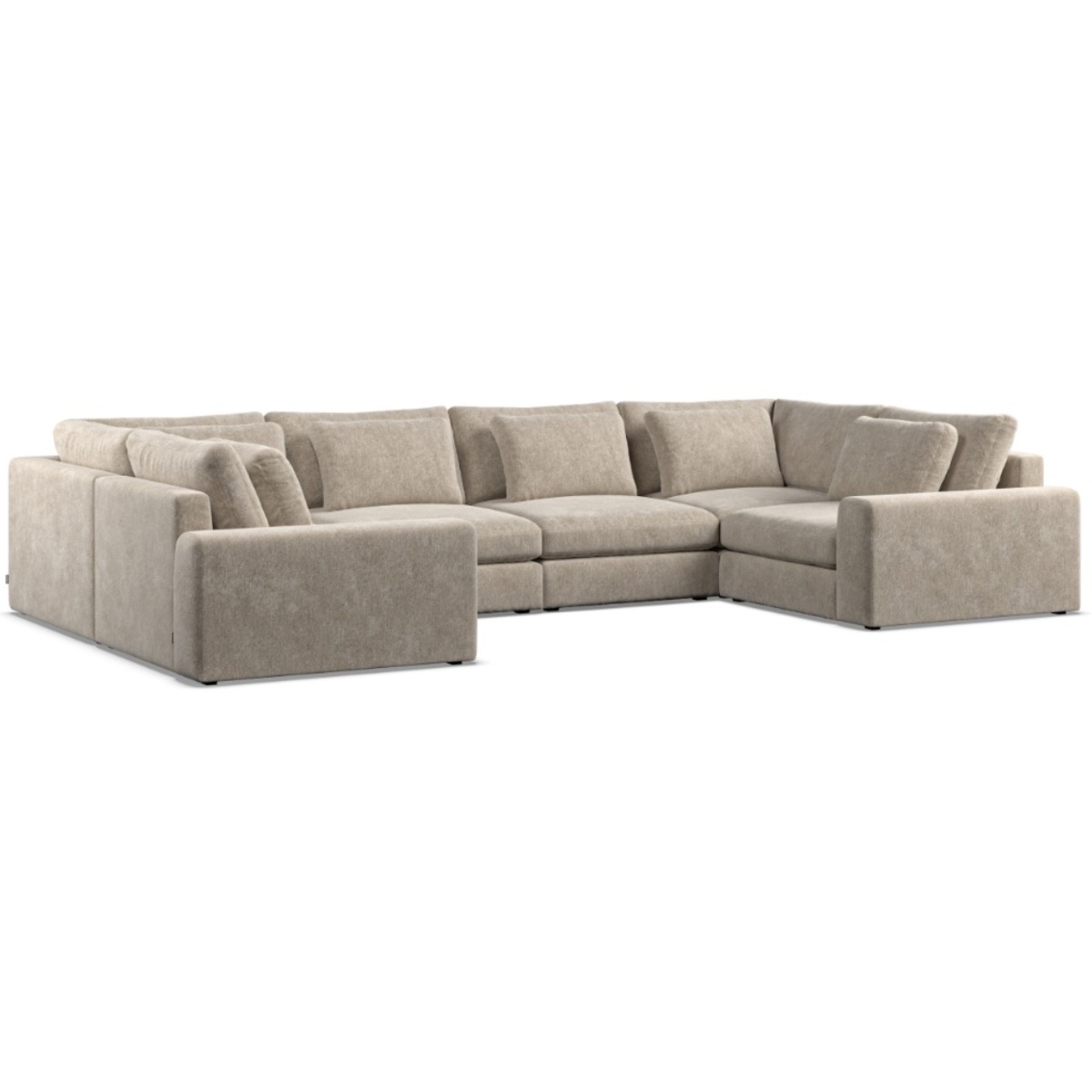 Corner Sofa - SOVA Fabric 6 Seater U Shaped - Pearl - Edgbaston Living
