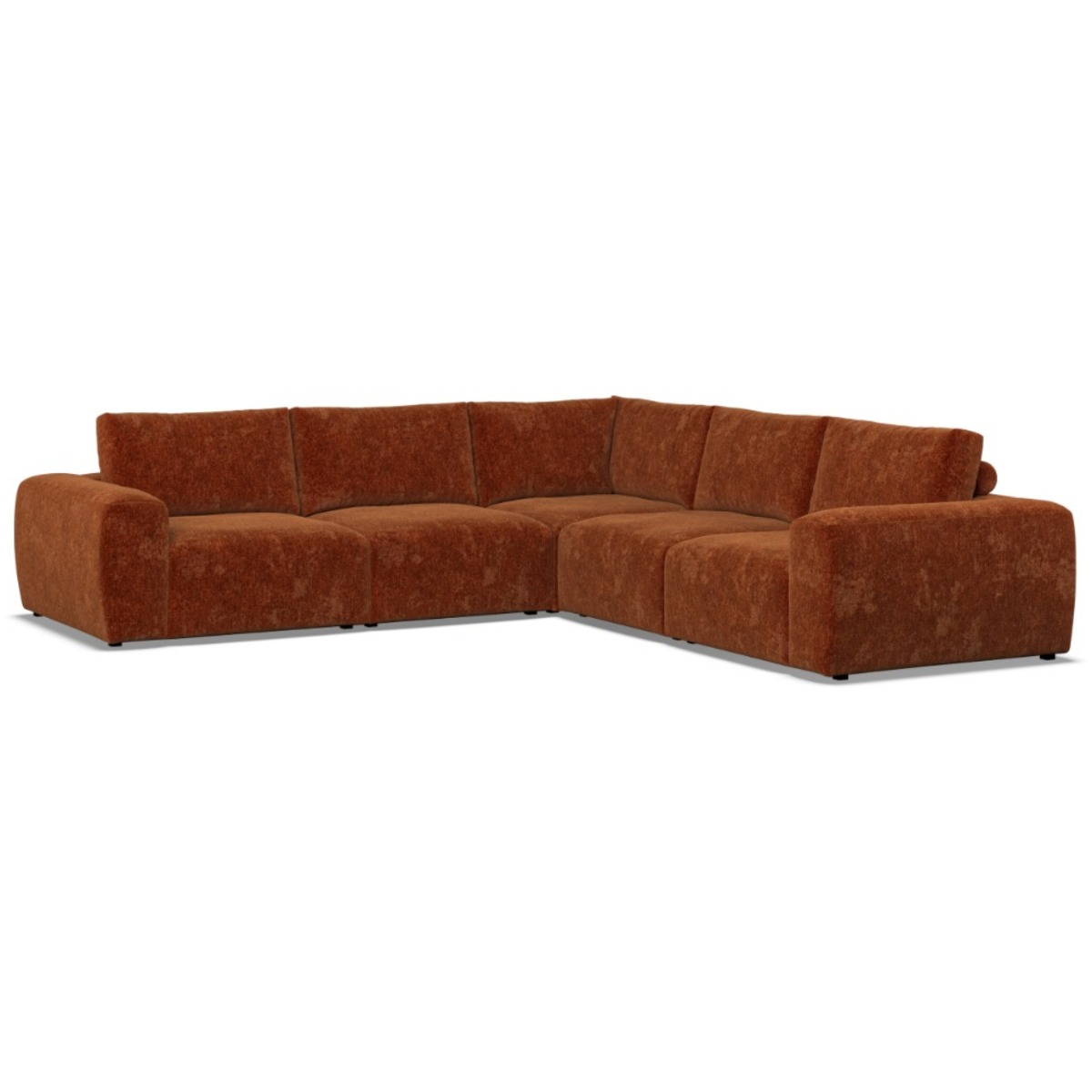 Corner Sofa - GRAZ Fabric 5 Seater Left Hand Facing - Deep Terra - Edgbaston Living
