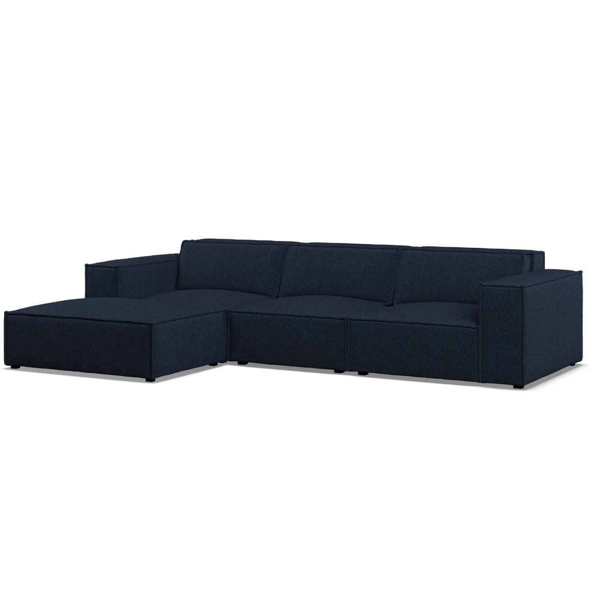 Corner Sofa - LUCCA Fabric 3 Seater Right Hand Facing - Deep Blue - Edgbaston Living