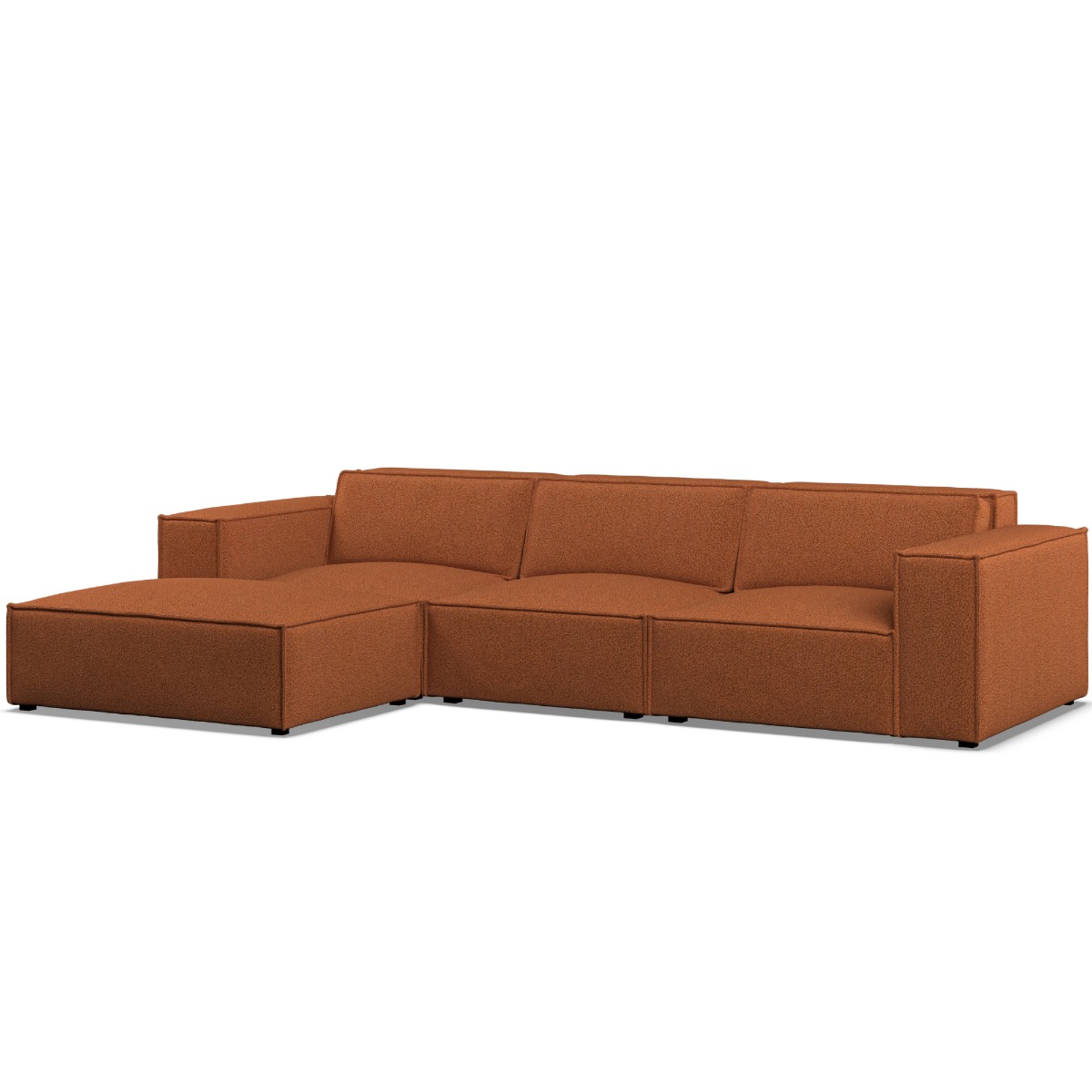 Corner Sofa - LUCCA Fabric 3 Seater Right Hand Facing - Terra - Edgbaston Living