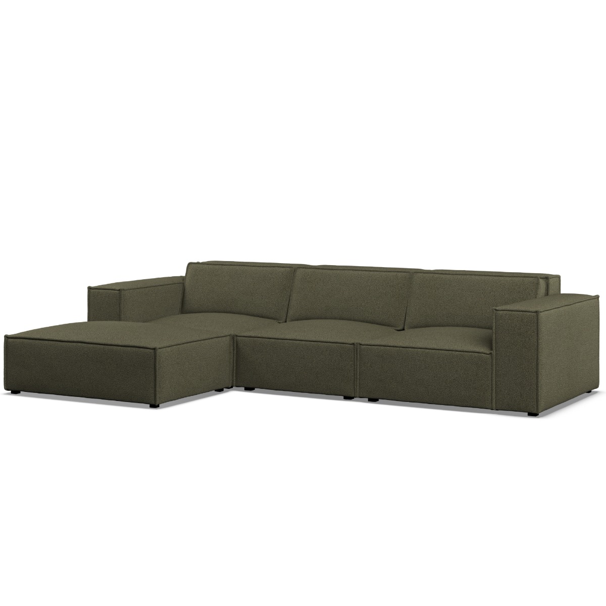 Corner Sofa - LUCCA Fabric 3 Seater Right Hand Facing - Winter Moss - Edgbaston Living