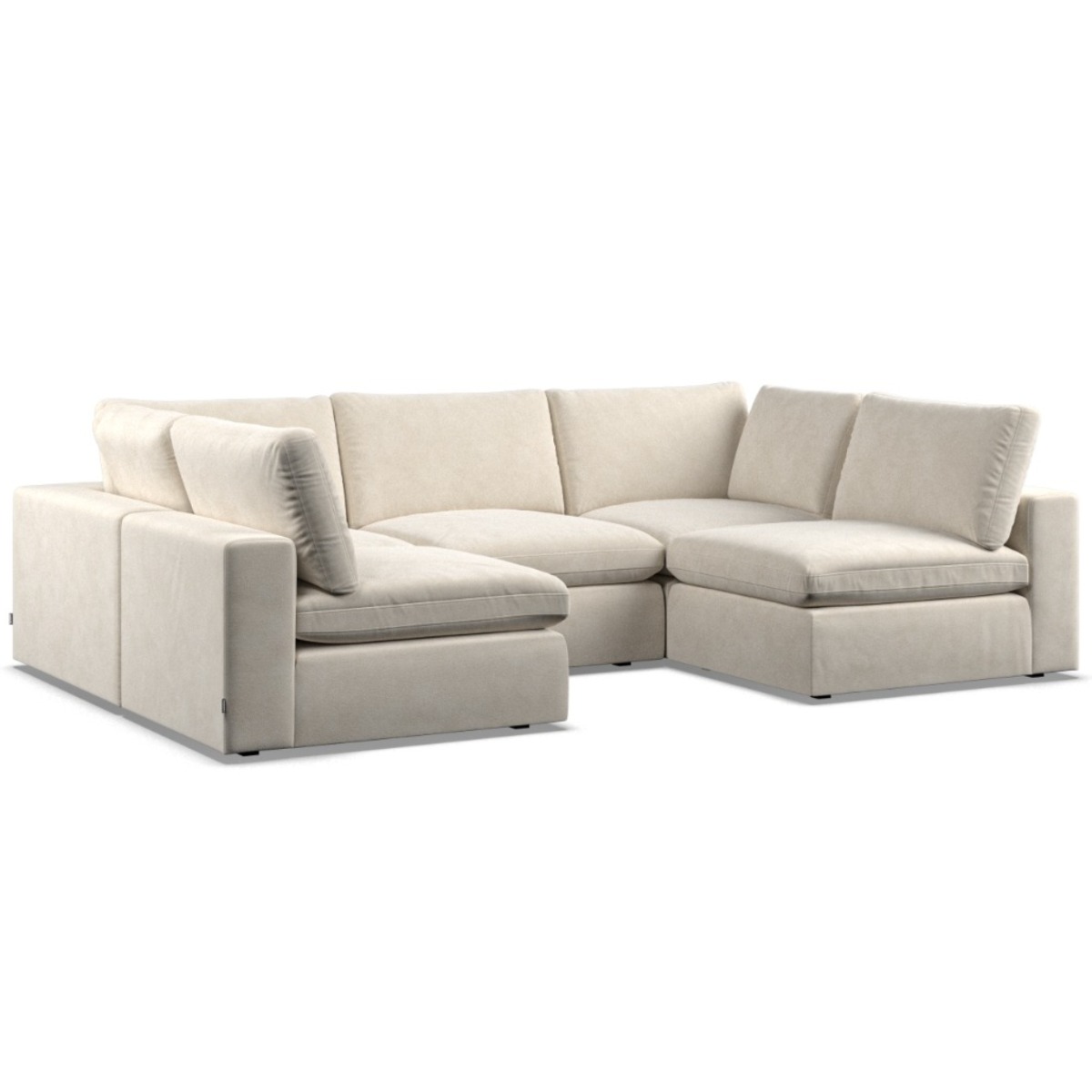 Corner Sofa - OBLAK Fabric 5 Seater U Shaped Cotton - Open End - Edgbaston Living
