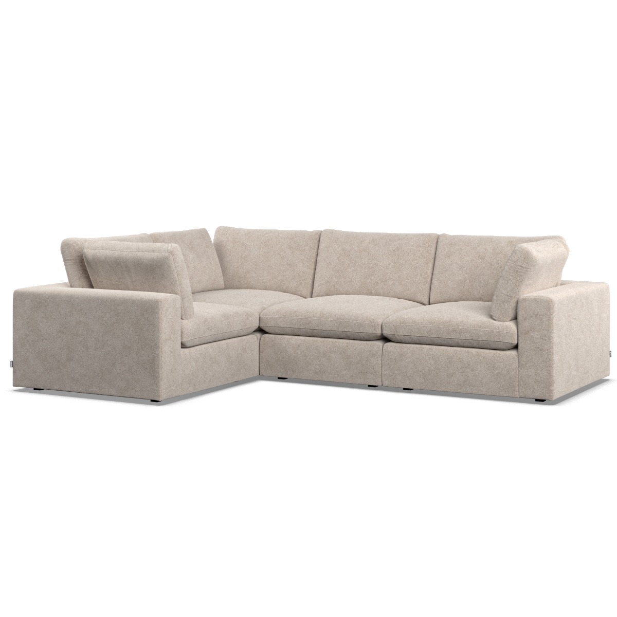 Corner Sofa - OBLAK Fabric 3 Seater Right Hand Facing Fossil - Edgbaston Living
