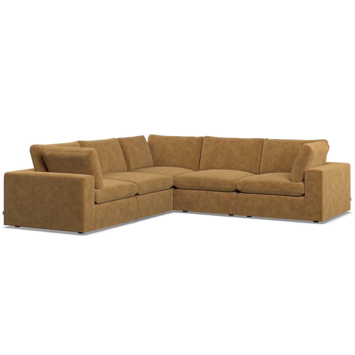 Corner Sofa - OBLAK Fabric 4 Seater Right Hand Facing Amber - Edgbaston Living