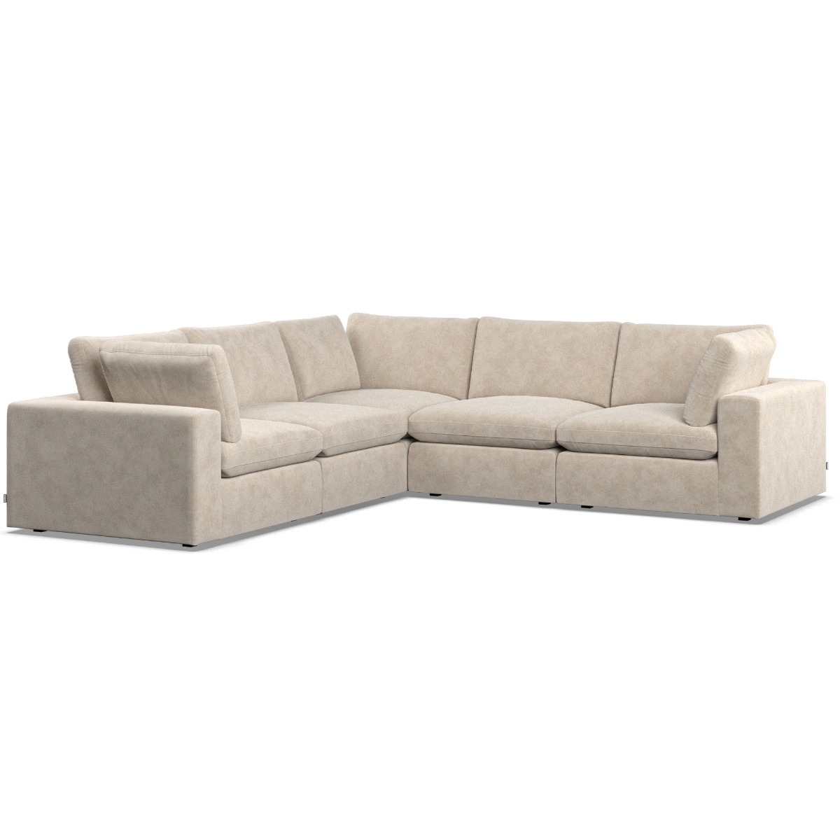 Corner Sofa - OBLAK Fabric 4 Seater Right Hand Facing Eggshell - Edgbaston Living
