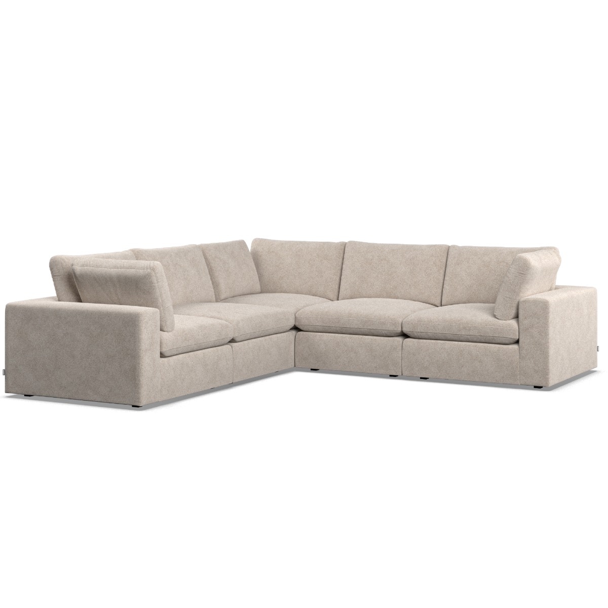 Corner Sofa - OBLAK Fabric 4 Seater Right Hand Facing Fossil - Edgbaston Living
