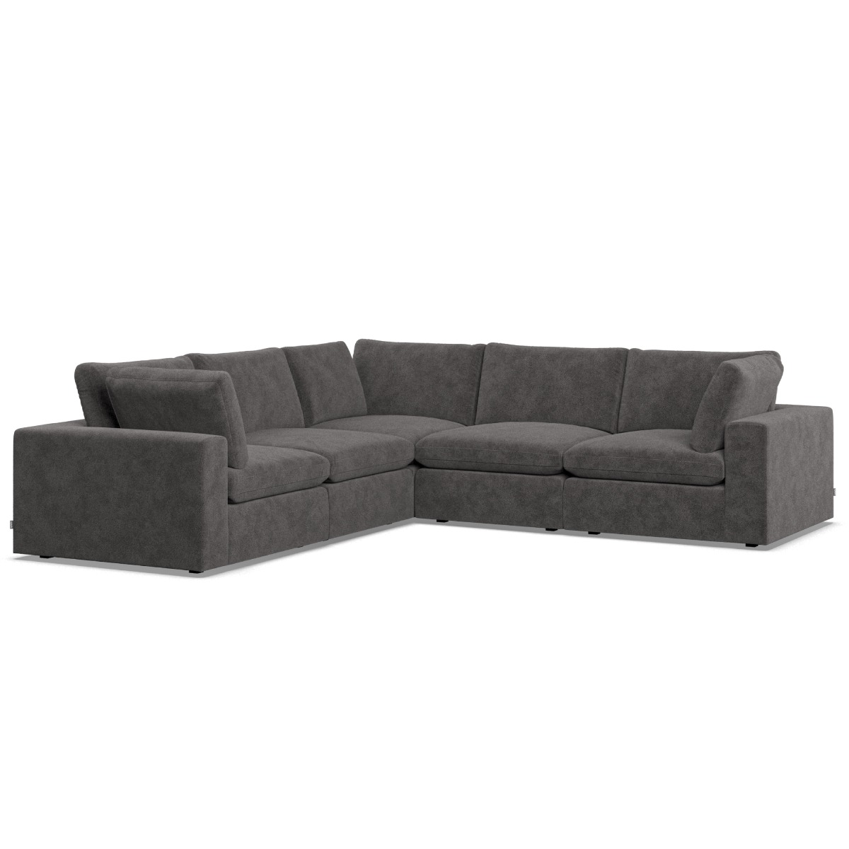 Corner Sofa - OBLAK Fabric 4 Seater Right Hand Facing Slate - Edgbaston Living