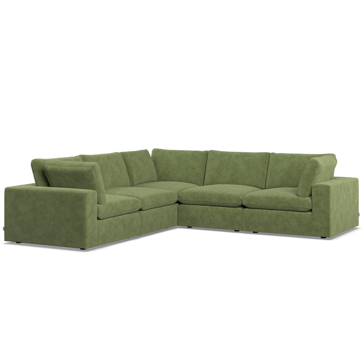 Corner Sofa - OBLAK Fabric 4 Seater Right Hand Facing Verde - Edgbaston Living