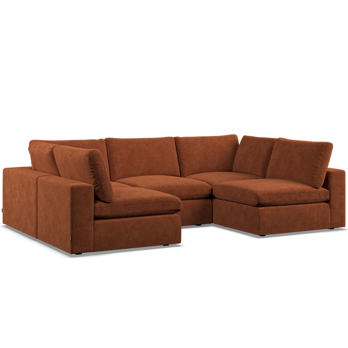 Corner Sofa - OBLAK Fabric 5 Seater U Shaped Saffron - Open End - Edgbaston Living