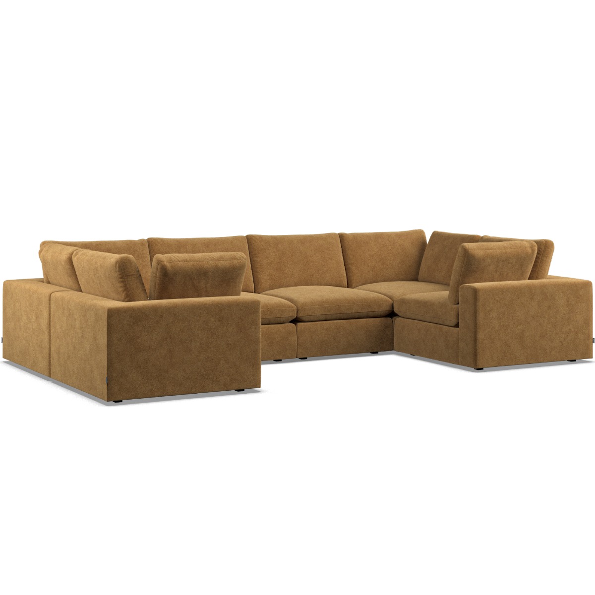 Corner Sofa - OBLAK Fabric 6 Seater U Shaped - Amber - Edgbaston Living