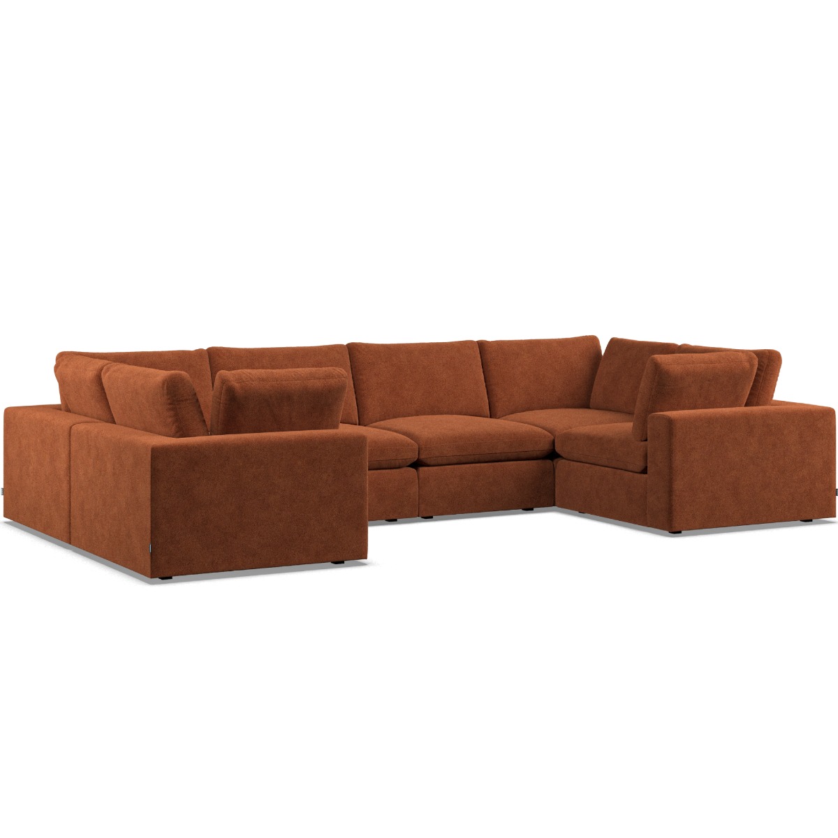Corner Sofa - OBLAK Fabric 6 Seater U Shaped - Saffron - Edgbaston Living