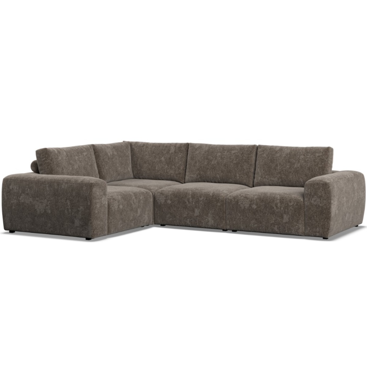 Corner Sofa - GRAZ Fabric 4 Seater Right Hand Facing - Mocca - Edgbaston Living