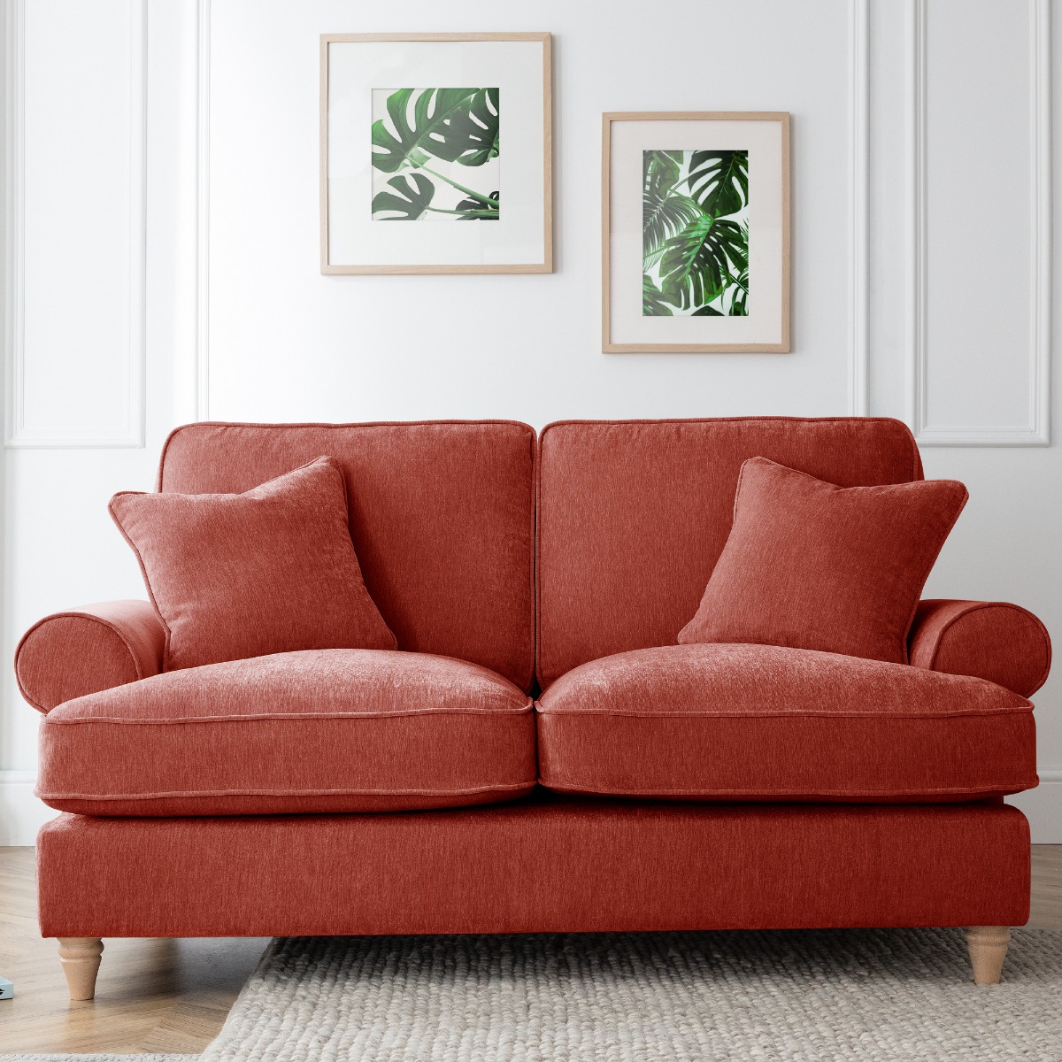 2 Seater Sofa - RAYONG Fabric - Apricot - Edgbaston Living