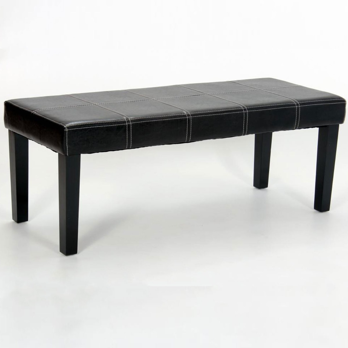 Nico Niall PU Leather Effect Bench - Black - Sigrid Mills
