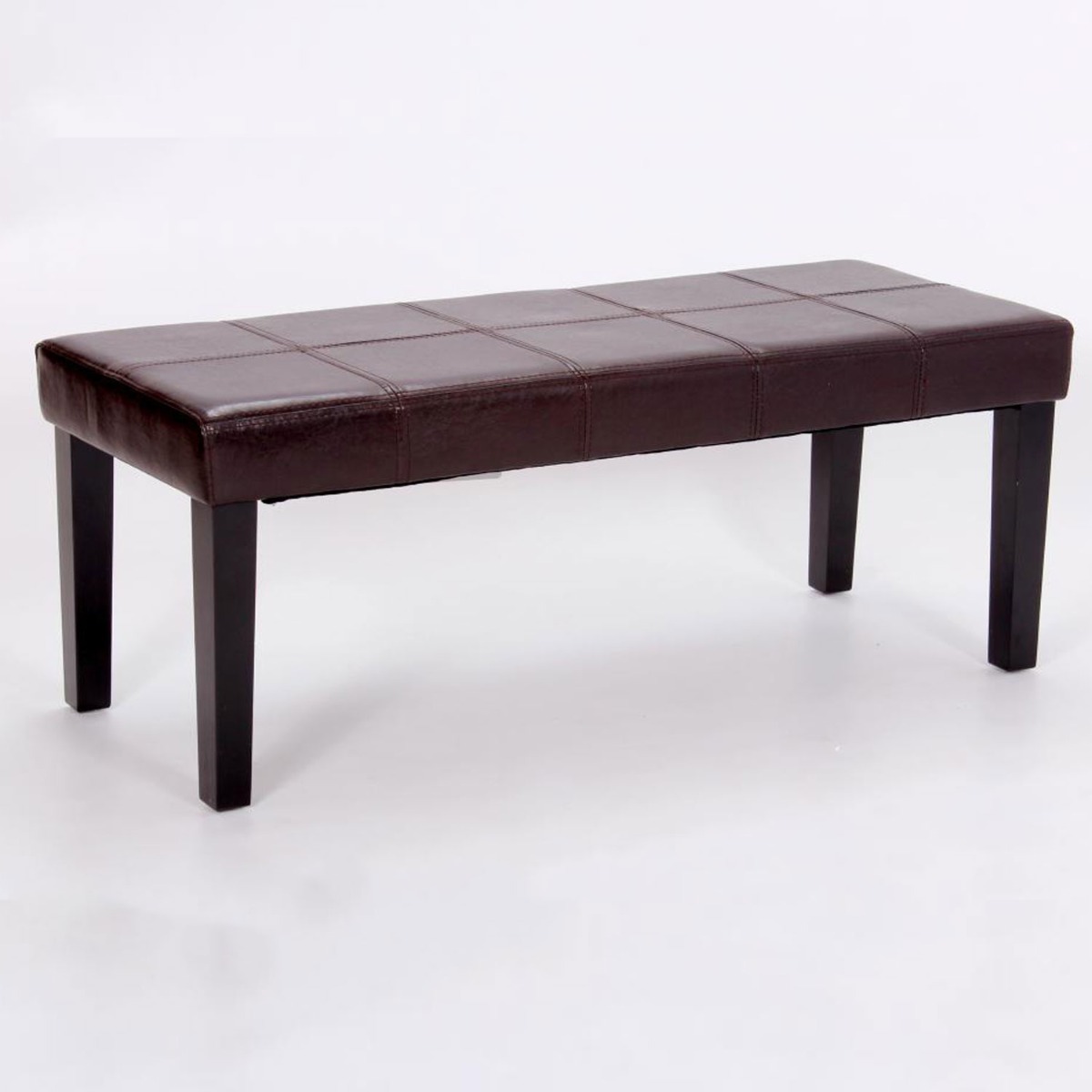 Nico Niall PU Leather Effect Bench - Brown - Sigrid Mills