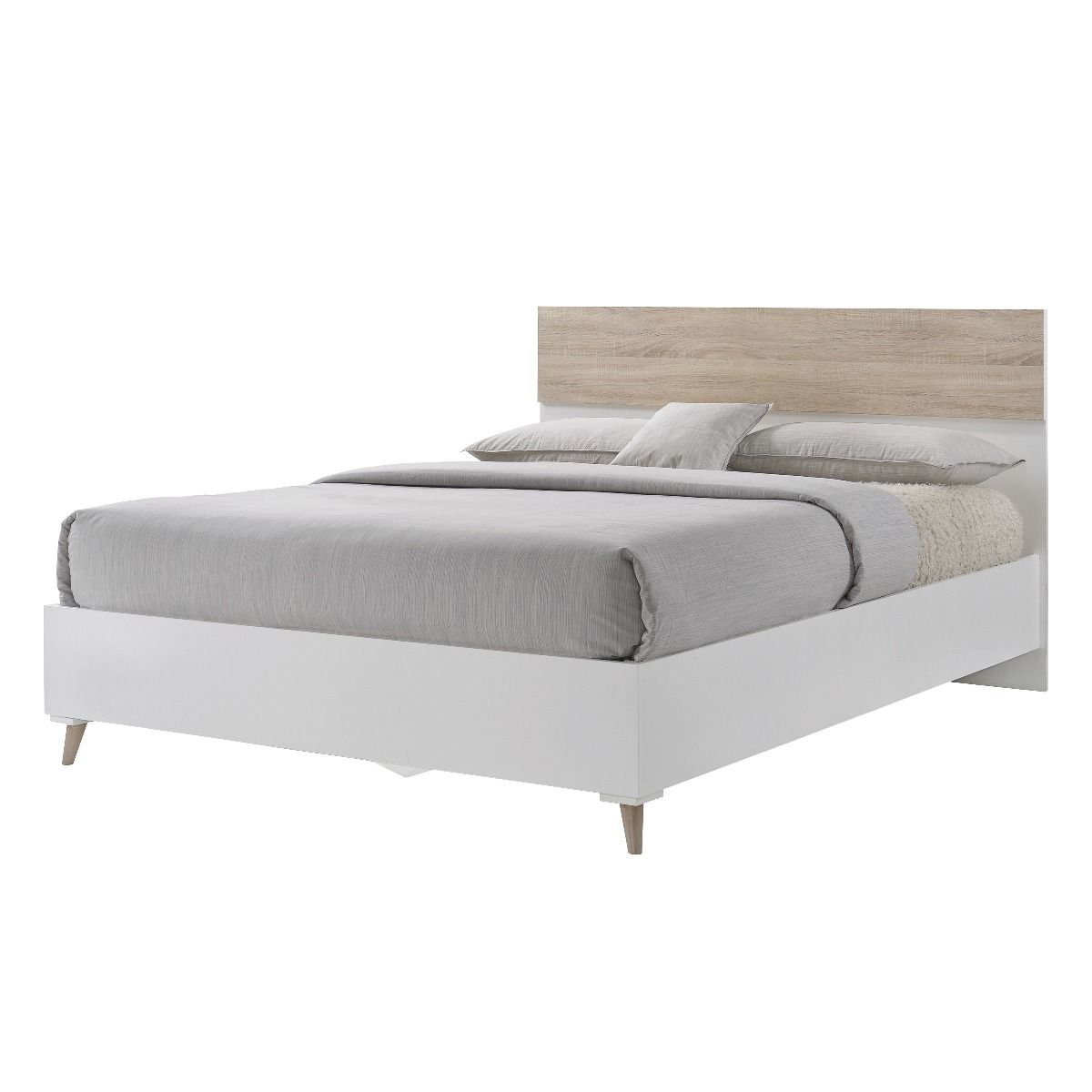 Stockholm Retro Double Bed Frame - White - Leeds Plywood