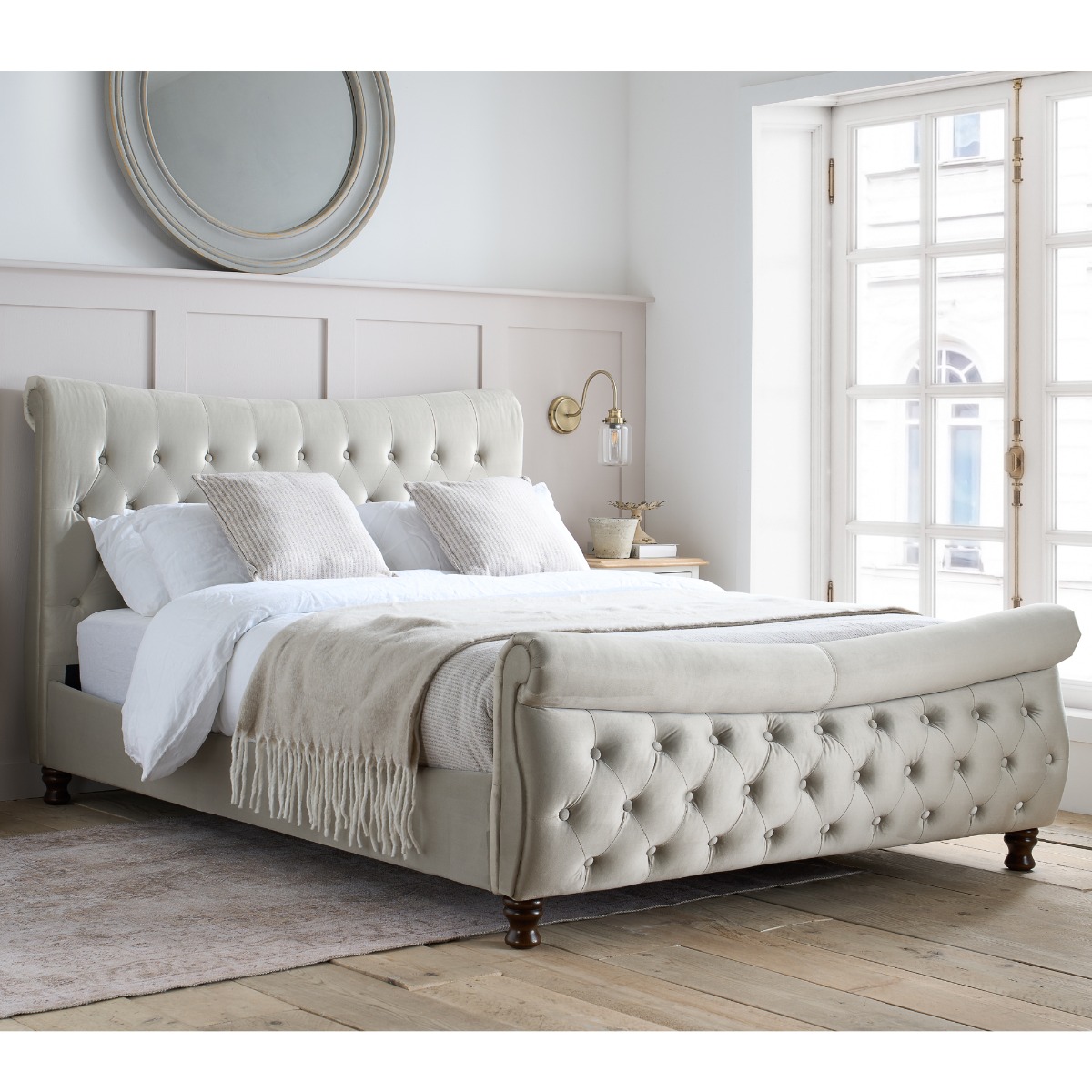 Birlea Copenhagen Warm Stone Fabric Bed Frame - Super Kingsize 6ft - Birlea Essentials