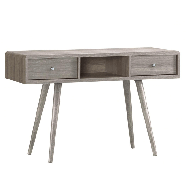 Dressing Table - ASHISH 2 Drawer Dresser Grey Oak Effect 120cm - Sigrid Mills