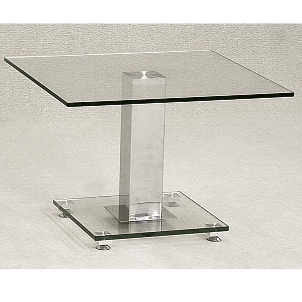 Cotswold Square Glass Lamp Table - Chrome - Sigrid Mills