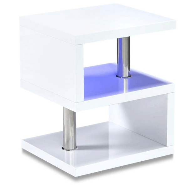 Axminster White High Gloss Occasional Table with LED - Sigrid Mills