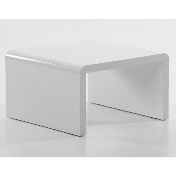 Selkirk Cutler High Gloss White Lamp Table - Square - Sigrid Mills