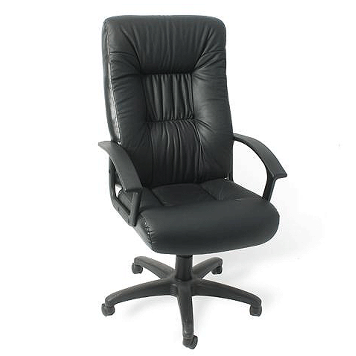 Matlock Executive High Back Swivel Office Chair in Bonded Leather - Black - Sigrid Mills