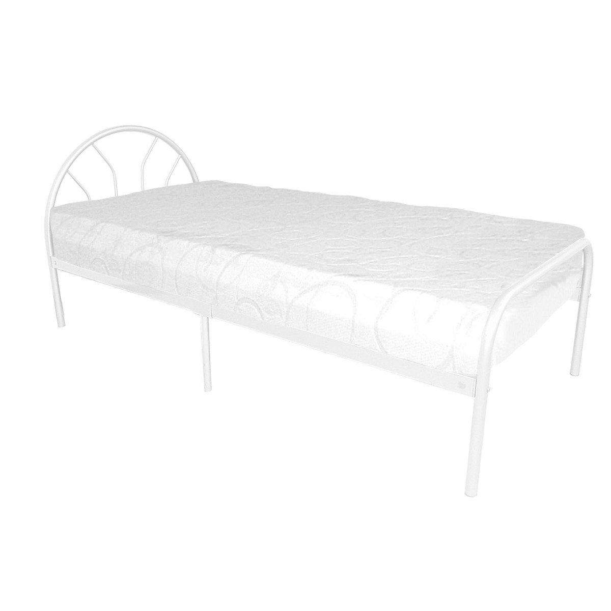 Blaze Braxton Single Size Metal Bed Frame - White - Sigrid Mills