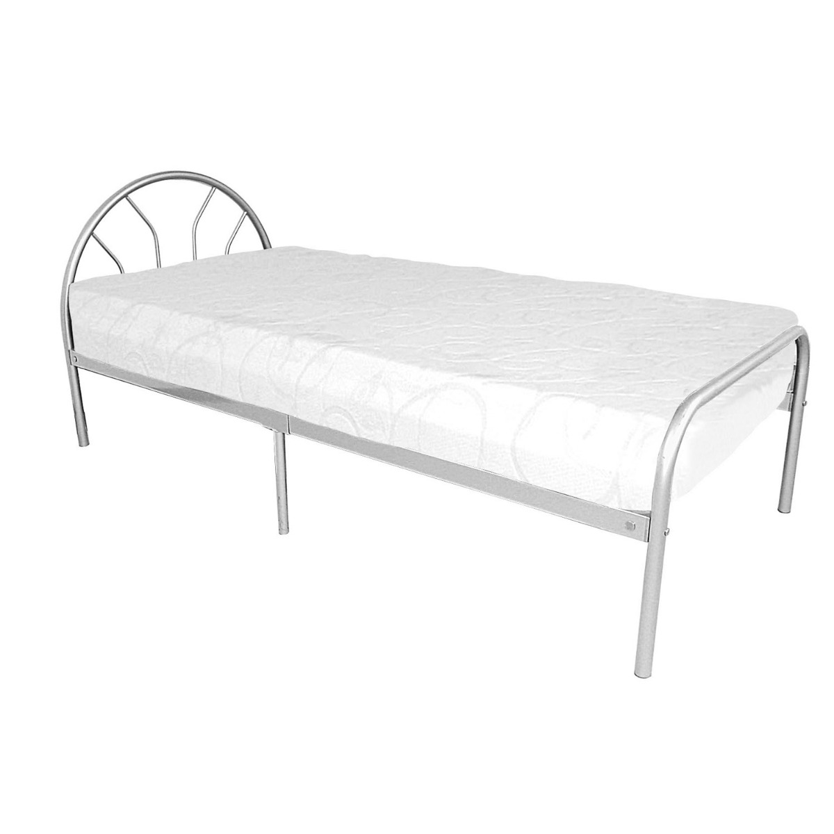 Blaze Braxton Single Size Metal Bed Frame - Silver - Sigrid Mills