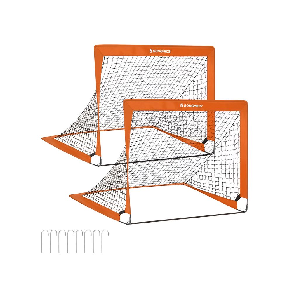 Set of 2 Children's Football Goals Orange - Indigo Home