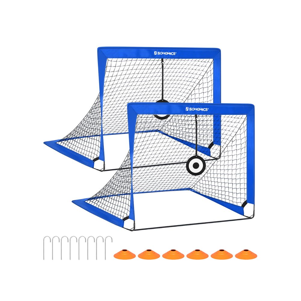 Set of 2 Kids Football Goals with Targets Blue - Indigo Home
