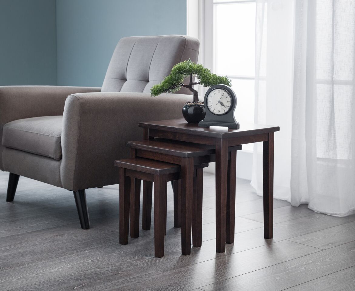 Cleo 3PC Nest of Tables Range - Mahogany - JB Collections