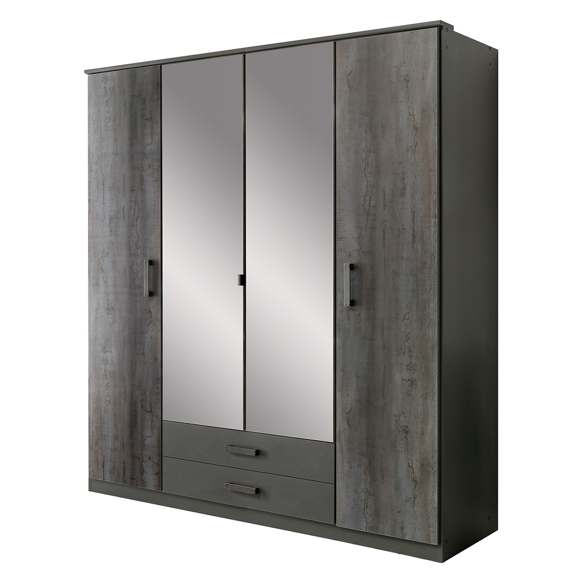 Wardrobe - DARWIN 4 Door Wardrobe Grey 180cm - Wimex Distribution